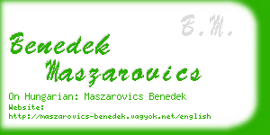 benedek maszarovics business card